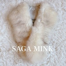 SAGA MINK Large Mink Fur Shawl Stole Clip Style for Formal Events