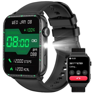 Smartwatch Herren für iOS Android Sportuhr Pulsuhr mit Herzfrequenz Schrittzähle - Bild 1 von 4