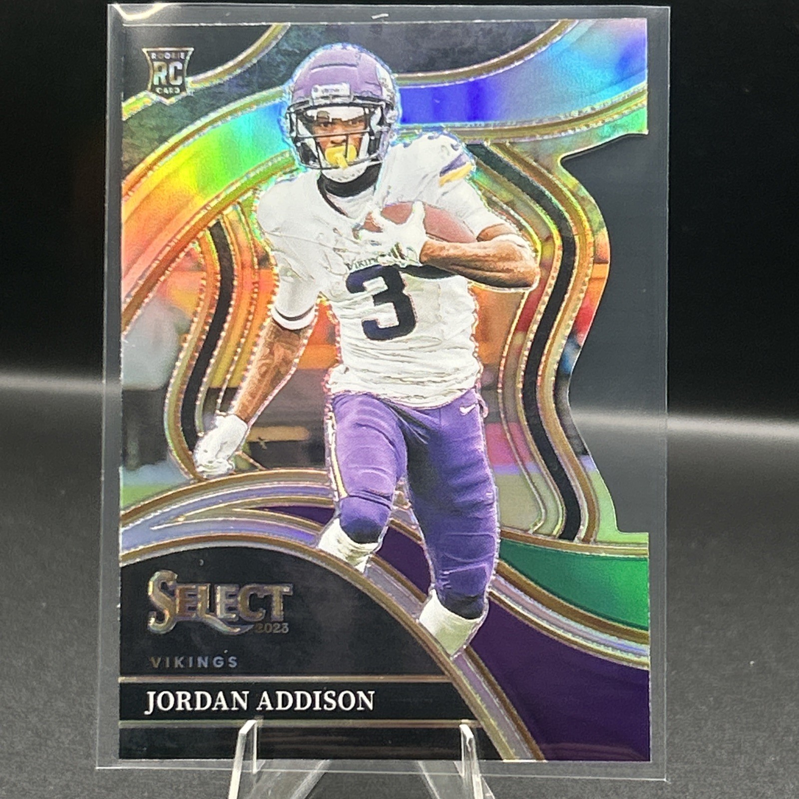 2023 Select - Club Level Jordan Addison Black & Green Prizm Die-Cut #254 (RC)