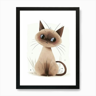Tonkinese Katze Clipart Illustration gerahmt Wandbild Poster Leinwanddruck Bild