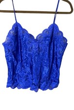Vintage Lucie Ann II Bright Blue Cami 34  Women  s XS Y2K Style Classy EUC