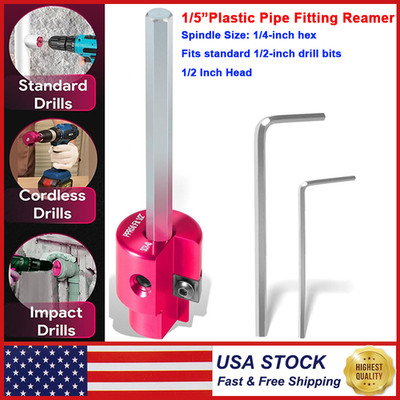 1/2-Inch Head Plastic Pipe Fitting Reamer PVC Fitting Saver for PVC, SCH40, ABS