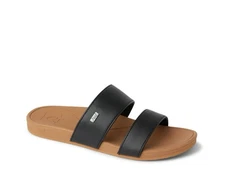 REEF Banded Horizon Women's Slide Sandal Two Strap - Black / Lion size 6 slides