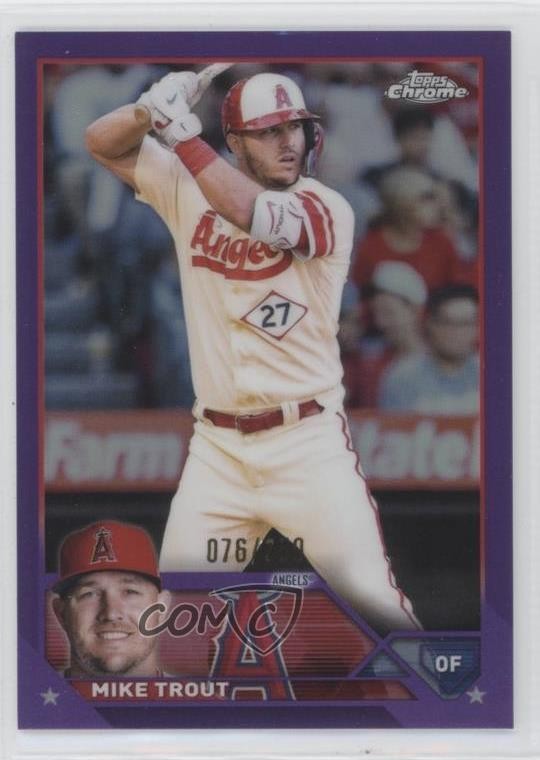 2023 Topps Chrome Purple Refractor 76/250 Mike Trout #27 rf2