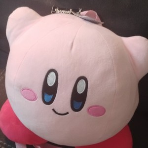 Kirby Plush Mini Backpack Pink Zip Closure Adjustable Shoulder Straps