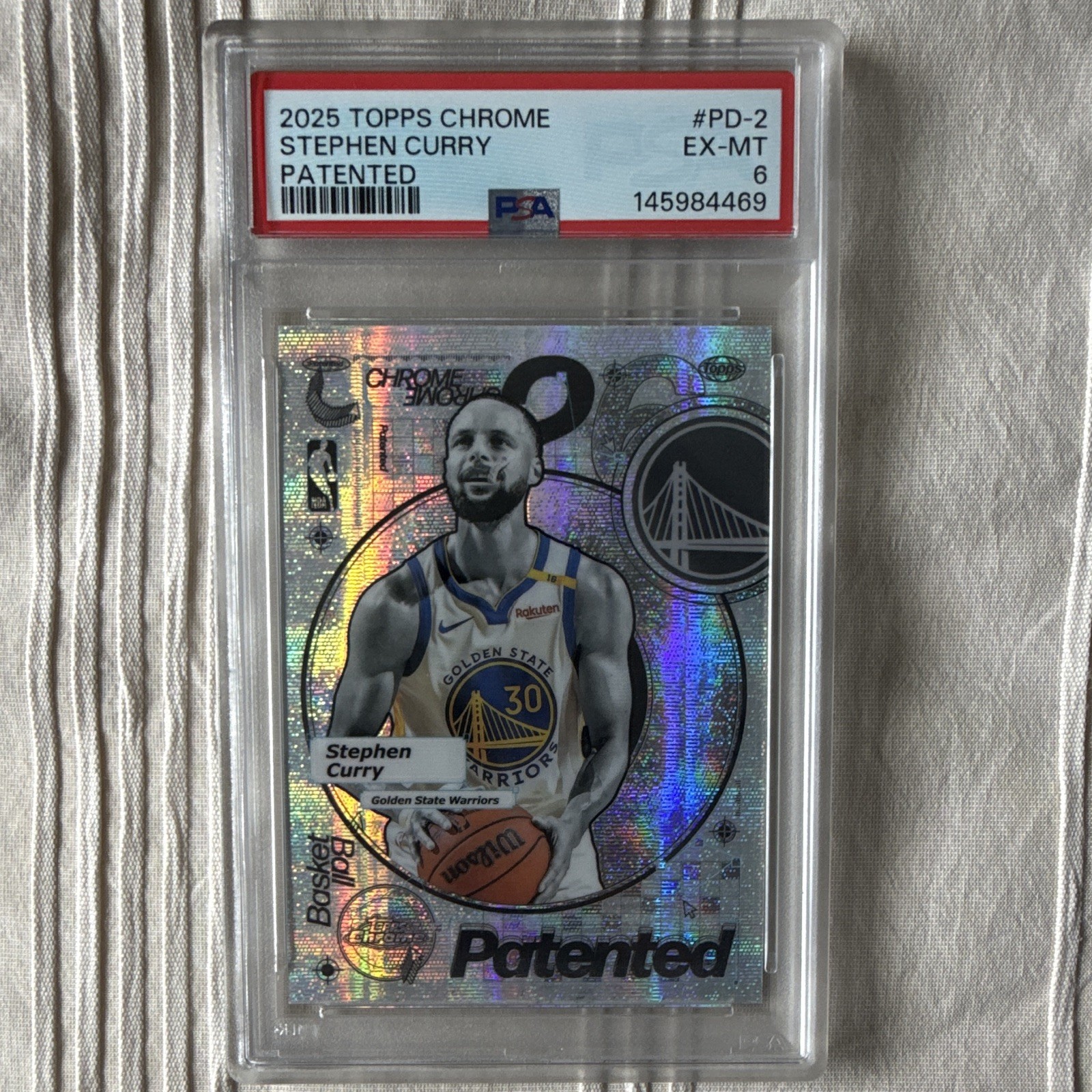 2025 Topps Chrome Patented Stephen Curry #PD-2 Warriors PSA 6 Graded
