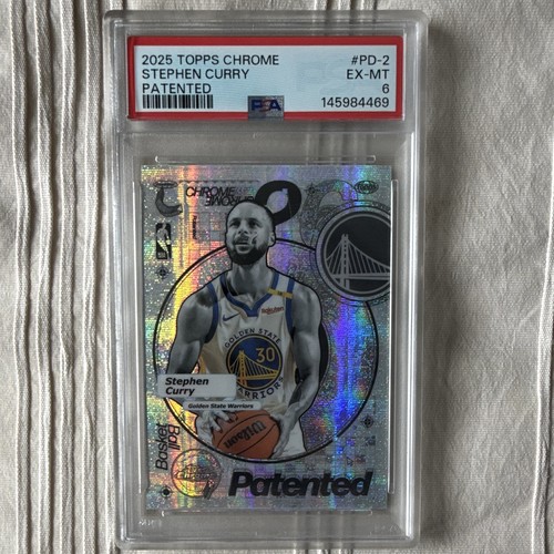 2025 Topps Chrome Patented Stephen Curry #PD-2 Warriors PSA 6 Graded
