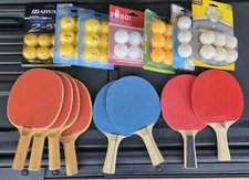 Vintage & New Ping Pong Paddles w/ Assortment Of Balls.