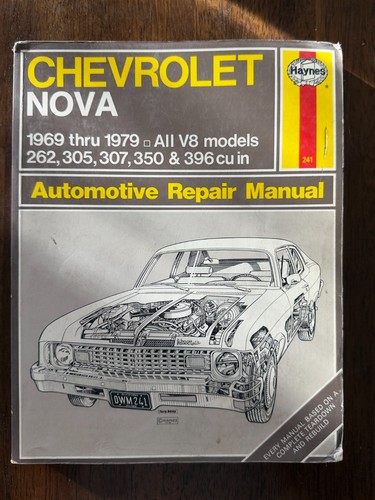 HAYNES Chevrolet Nova 69-79 V8 Model 262, 305, 307, 350, 396 Repair ...
