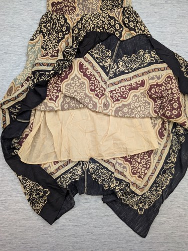 Morbido Dintorni Midi Fazzoletto Abito Grande Boho Fluido Artistico Medaglione Terra - Foto 6 di 11
