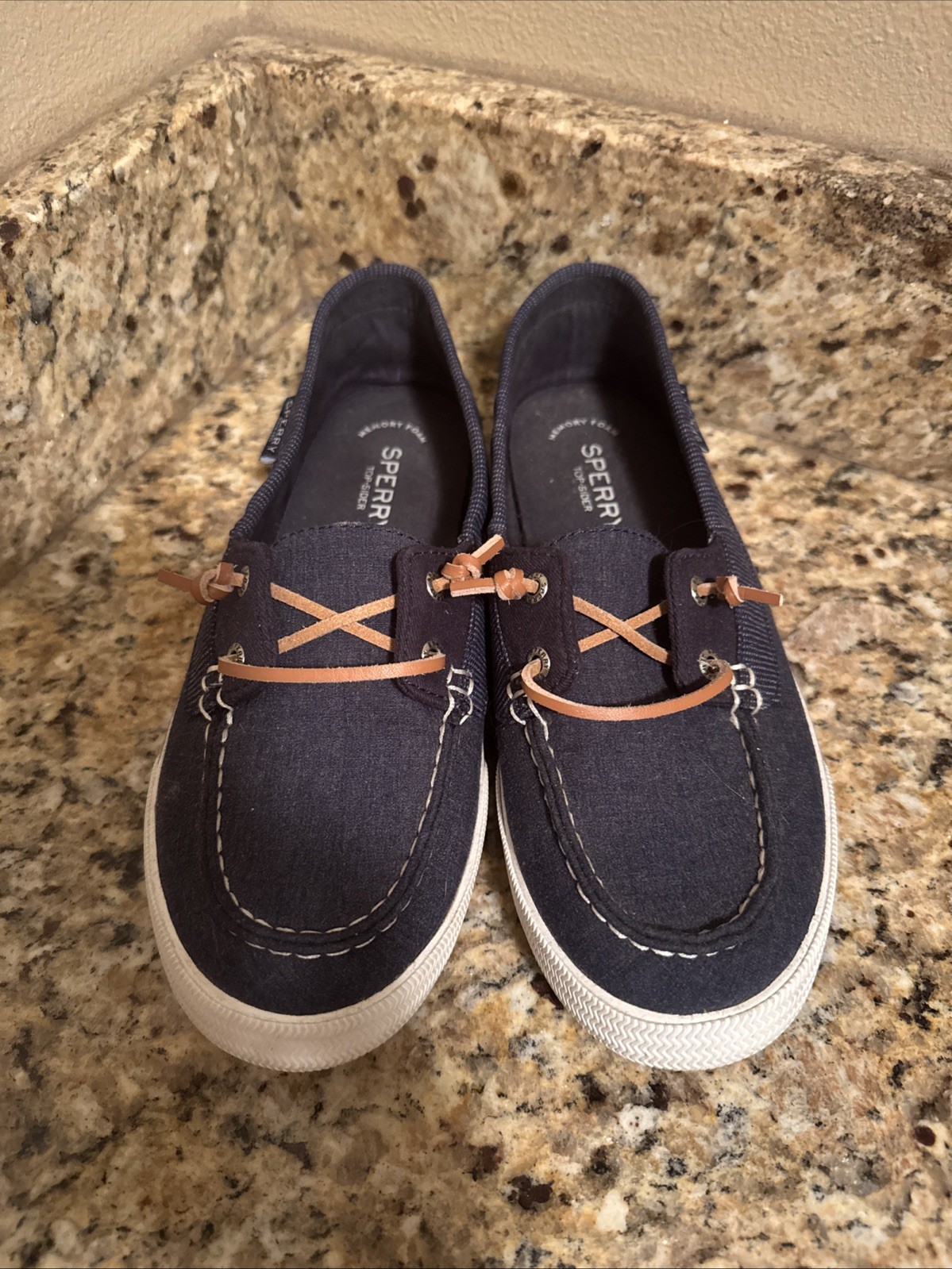 Sperry Women's Loafers Boat Shoes Navy Blue Size 8.5 Top Slider