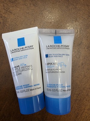 La Roche-Posay Lipikar AP+ Moisturizing Cream & Wash Sample Set 0.5 fl oz 0101