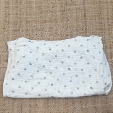 Aden Anais Fitted Crib Sheet Cotton Muslin Dashing Gray Stars