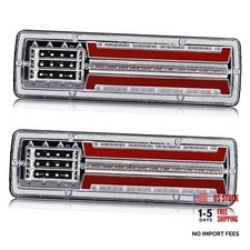 2PCS Truck Tail Light Rear Stop Light Trailer Brake Light Flowing Turn Signal