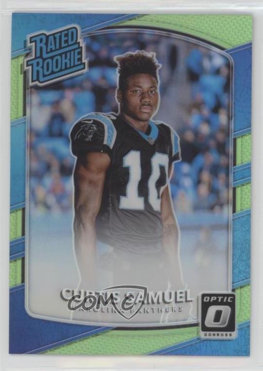 2017 Donruss Optic Rated Rookie Lime Green Prizm Curtis Samuel #196 05d5
