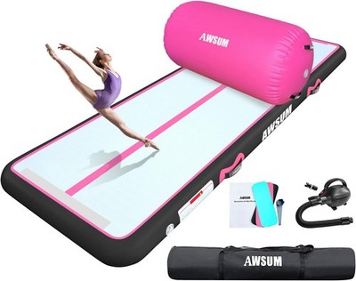 10ft /13ft Gymnastics Mat W/ Air Roller Tumbling Barrel Back Somersault Backbend