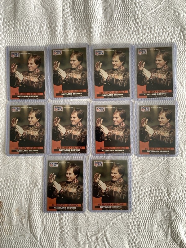 Bill Belichick 1991 Pro Set Rookie Lot Of 10 Cards Mint +