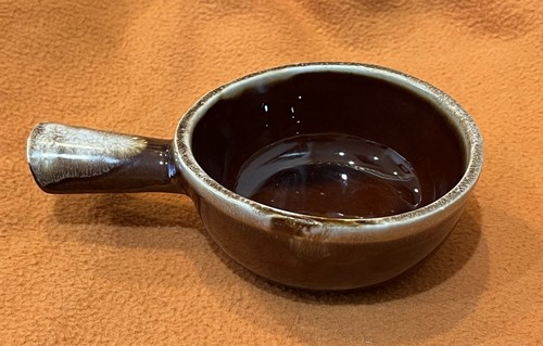McCOY POTTERY Lug Handled Soup Bowls : BROWN DRIP STONEWARE- Set of 6 - #7054 - Picture 11 of 18