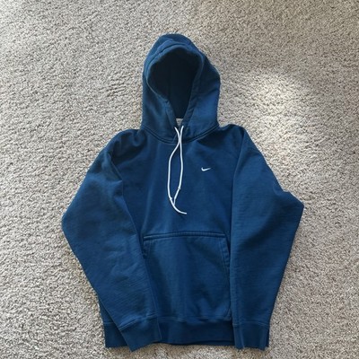 Nike NRG NikeLab Swoosh Pullover Hoodie Men Medium Blue Heavyweight CV0552-460