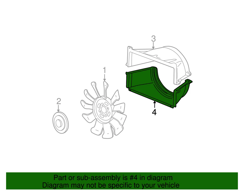 Genuine GM Engine Cooling Fan Lower Shroud 15751221 - Imagem 3 de 3
