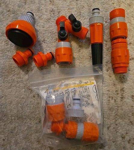 Siroflex Garden Hose Connector Quick-Click Fittings Lot Of Extras Swivel 
