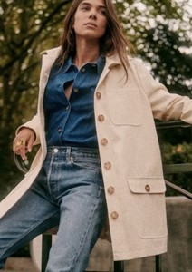 SÉZANE ベージュ CLYDEコート 38 Clyde Coat - Light Beige - Organic Cotton - Sézane
