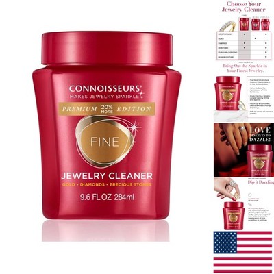 Advanced 9.6oz Jewelry Cleaner with Brush - Instant Shine for Rings & More