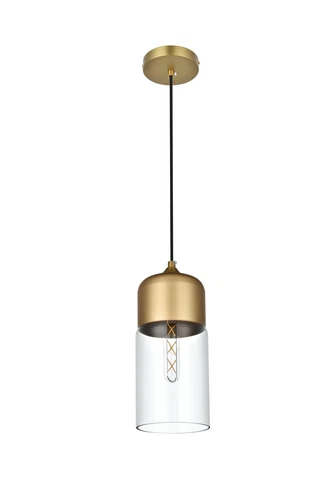 Living District Ashwell 5" Pendant Clear Shade In Satin Gold - Picture 8 of 10