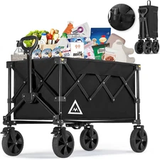 Wagon Cart Shopping Foldable Folding Collapsible with Wheels Big on Beach Garden