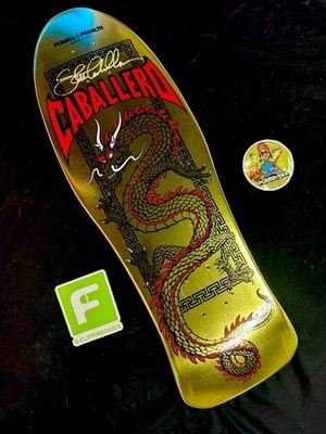 RARE SIGNED Steve Caballero Gold Dragon Powell Peralta Skateboard