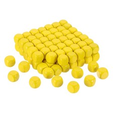 100 Pcs Blank Wooden Dice,12mm 6 Sided Wood Cube Square Block, Yellow