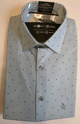 #ad #ad NWT Size M Men#x27;s Alfani AlfaTech Dress Shirt Blue 15 1 2 32 33 MSRP $65 $19.19