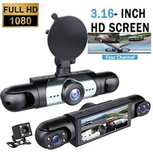 4 Channel Dash Cam 1080p Front Rear Left Right View with Reverse Camera
