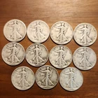 Walking Liberty Half Dollar Silver Coins Lot 1920-1946, 11 Coins, US 50C Silver