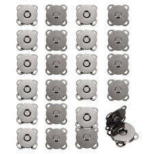 12 Sets Magnetic Snap Buttons, 18mm Plum Blossom Snaps Closures, Black