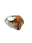 Vintage Silver 925 and Amber Set Ring Size N E490