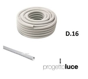 10 Metri Guaina Spiralata PVC Grigia 16mm - Per Impianti Elettrici, Protezione Cavi, Flessibile