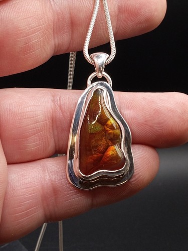 Feuerachat Anhänger Arizona geschnitzter Edelstein Sterlingsilber Schlachtberg  - Bild 1 von 10