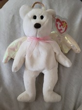 1st edition Ty Beanie Babies Halo the Angel Bear Toy 1998 Mint Condition 