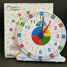 Teachers Choice Night Day Manual Learning Teaching Clock 12" Homeschool