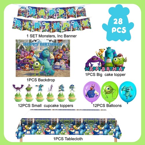 Monsters Inc University Birthday Party Supplies Tableware Decoration Plates kids - Picture 2 of 10