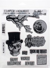 Tim Holtz Cling Stamps 7"X8.5"-Mr. Bones Pack of 1 