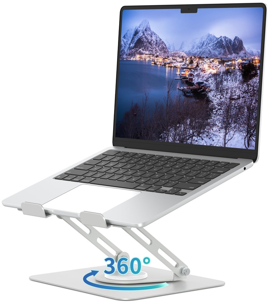 Laptop Stand for Desk with 360° Rotating Base Multi-Angle Adjustable Laptop S...