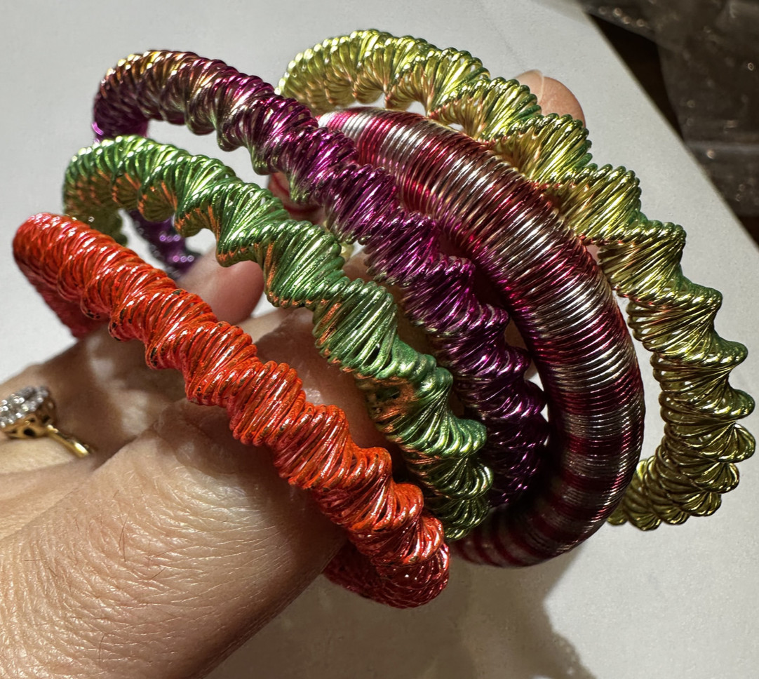 Stackable Coiled Spring Stretch Pink Green Yellow… - image 4