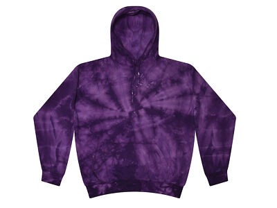 Purple Tie Dye Hooded Sweatshirt Kids Adult Size Hoodie Pullover