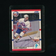 1990 91 score hockey #59 signed DOUG CROSSMAN Islanders autograph 