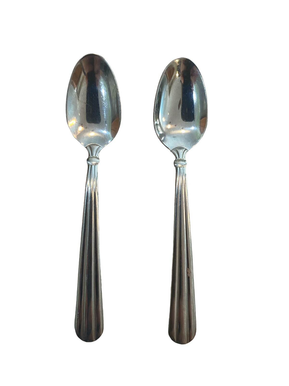 Set of 2 Silco MARDI GRAS pattern stainless teaspoons vintage USA