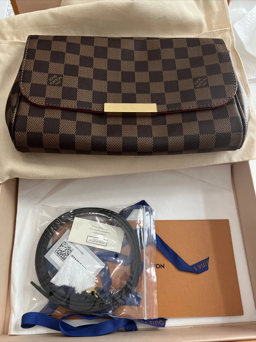 LOUIS VUITTON Favorite MM Damier Ebene Crossbody Bag Brown