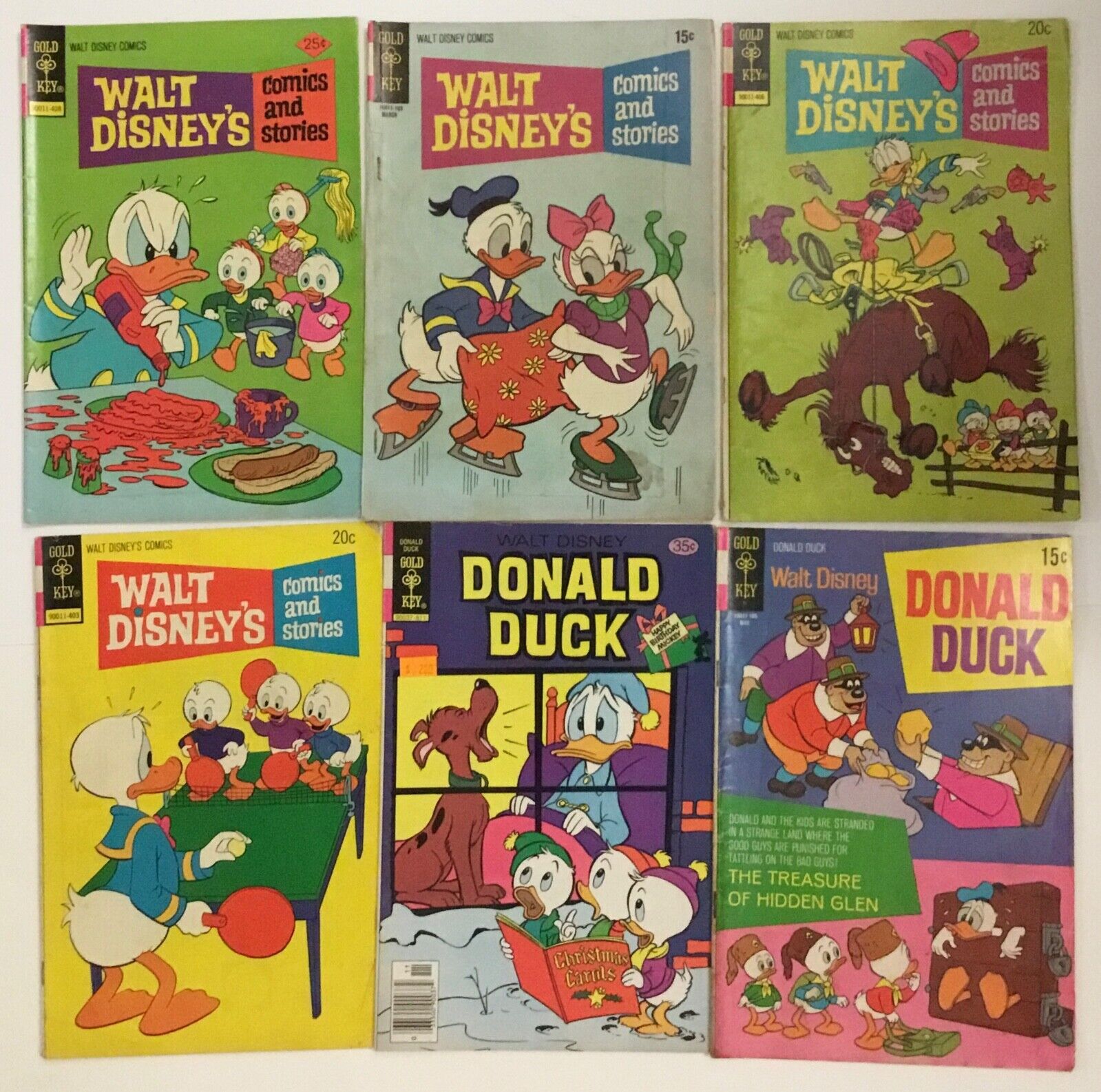 WALT DISNEY’S comics and stories DONALD DUCK Bronze Age 1971 6 Comic Book LOT vg