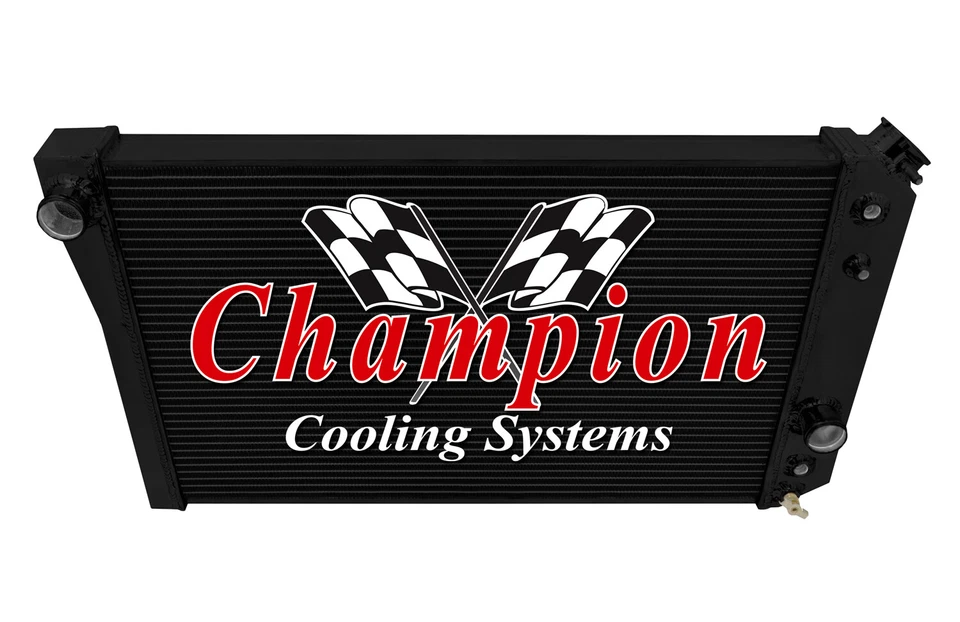 Radiador RR Champion 3 filas acabado negro para Chevrolet S10 V8 Conv 1984-1990 Foto 3 de 4